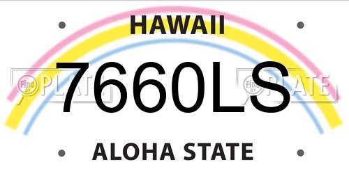 7660LS Hawaii License Plate