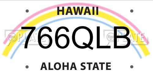 766QLB Hawaii License Plate