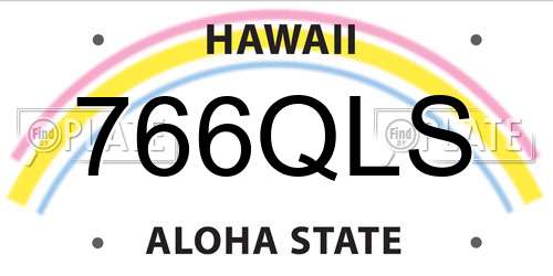 766QLS Hawaii License Plate