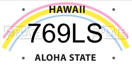 769LS Hawaii License Plate