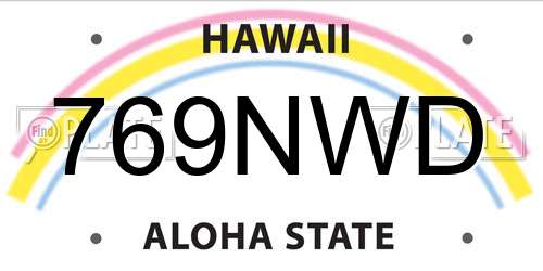769NWD Hawaii License Plate