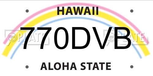 770DVB Hawaii License Plate