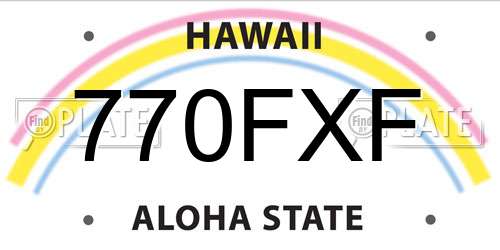 770FXF Hawaii License Plate