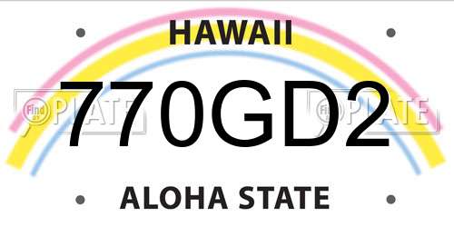 770GD2 Hawaii License Plate