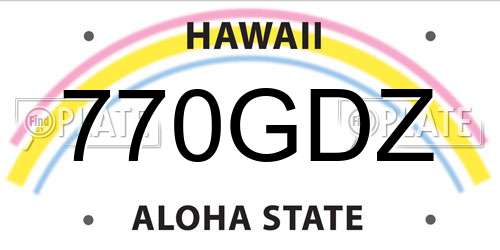 770GDZ Hawaii License Plate