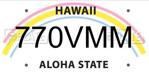 770VMM Hawaii License Plate