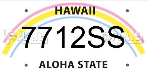 7712SS Hawaii License Plate