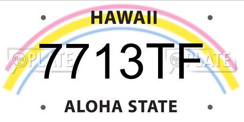 7713TF Hawaii License Plate