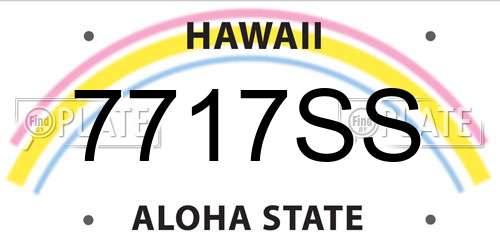 7717SS Hawaii License Plate
