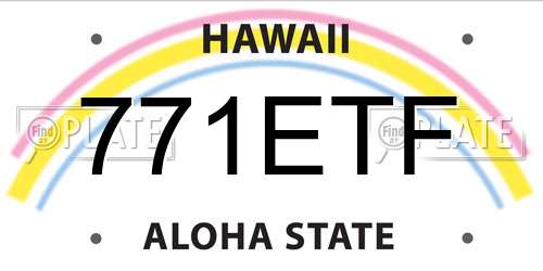 771ETF Hawaii License Plate