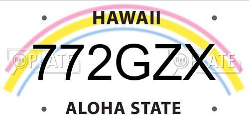 772GZX Hawaii License Plate