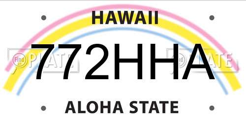 772HHA Hawaii License Plate