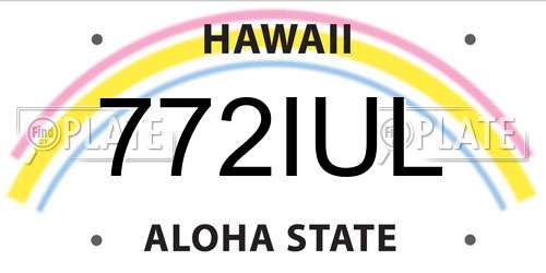772IUL Hawaii License Plate