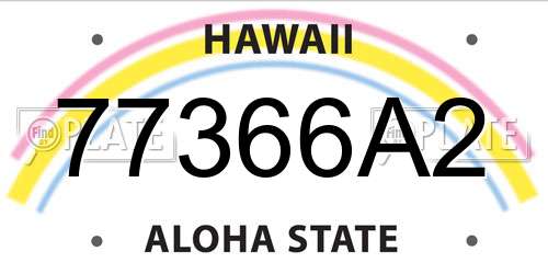 77366A2 Hawaii License Plate
