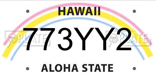 773YY2 Hawaii License Plate