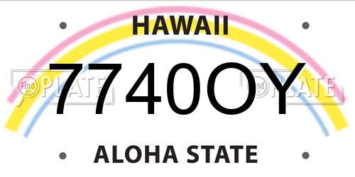 7740OY Hawaii License Plate