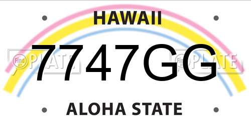 7747GG Hawaii License Plate
