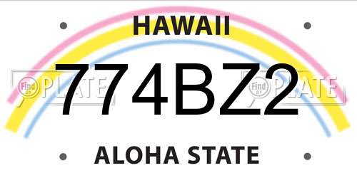 774BZ2 Hawaii License Plate