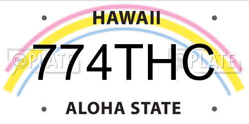 774THC Hawaii License Plate