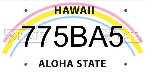 775BA5 Hawaii License Plate