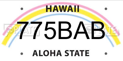 775BAB Hawaii License Plate