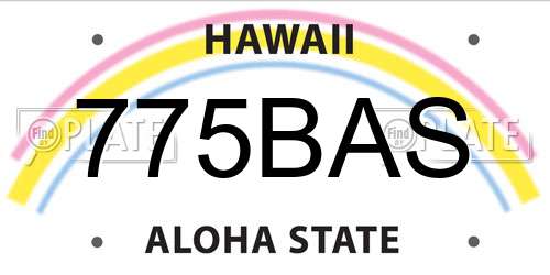 775BAS Hawaii License Plate