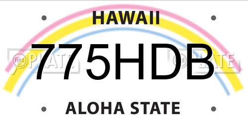 775HDB Hawaii License Plate
