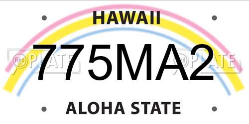 775MA2 Hawaii License Plate