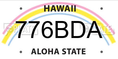 776BDA Hawaii License Plate