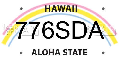 776SDA Hawaii License Plate