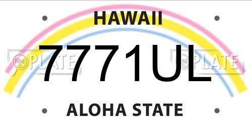 7771UL Hawaii License Plate