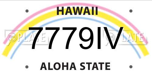 7779IV Hawaii License Plate