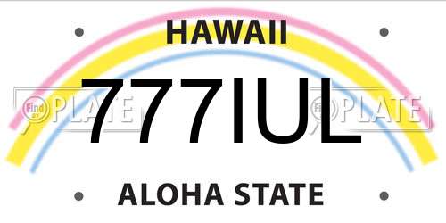 777IUL Hawaii License Plate