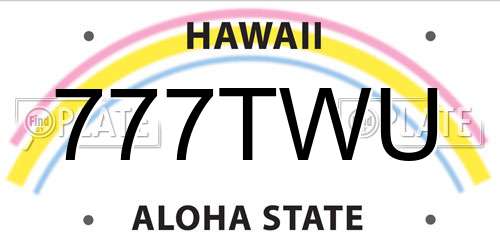 777TWU Hawaii License Plate
