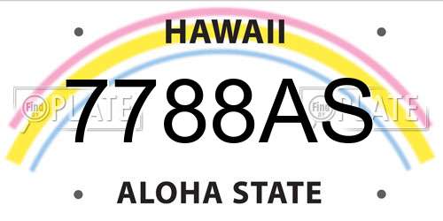 7788AS Hawaii License Plate