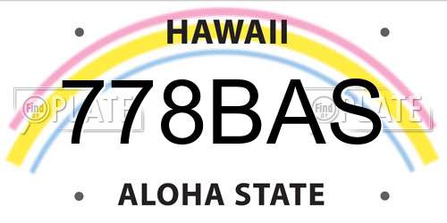 778BAS Hawaii License Plate