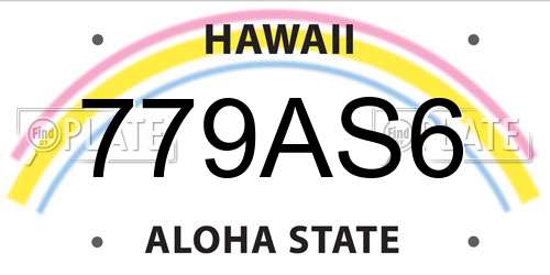 779AS6 Hawaii License Plate