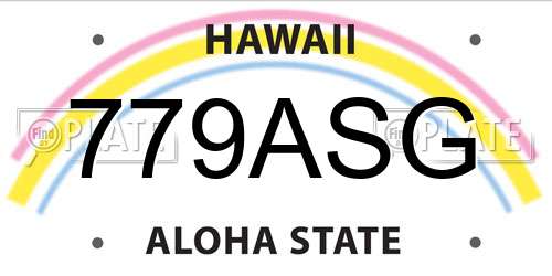 779ASG Hawaii License Plate