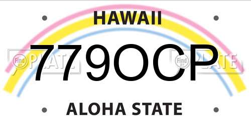 779OCP Hawaii License Plate