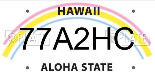 77A2HC Hawaii License Plate