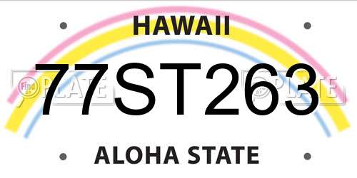 77ST263 Hawaii License Plate