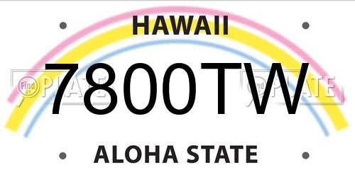 7800TW Hawaii License Plate