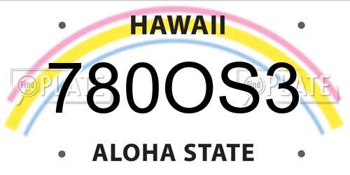 780OS3 Hawaii License Plate