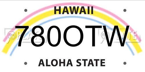 780OTW Hawaii License Plate