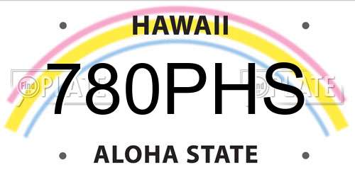780PHS Hawaii License Plate