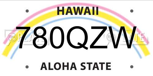 780QZW Hawaii License Plate