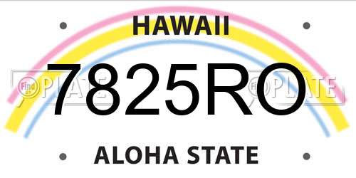 7825RO Hawaii License Plate