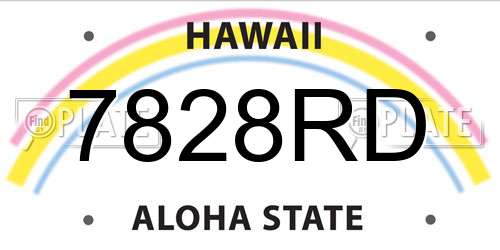 7828RD Hawaii License Plate