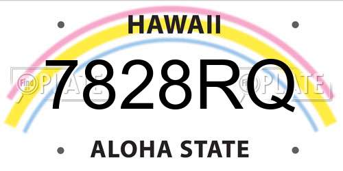 7828RQ Hawaii License Plate