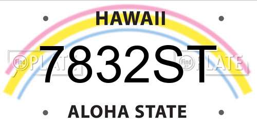 7832ST Hawaii License Plate